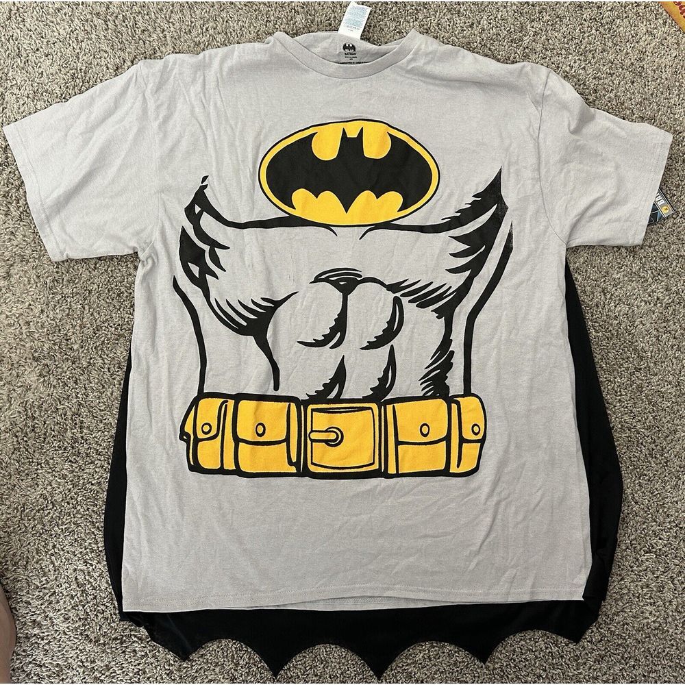 Batman Shirt Mens XL Removable Cape DC Comics Halloween‎ Rubie's Costumes USA